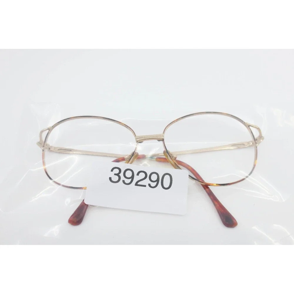 Vintage Gold Tortoise Oval Eyeglass Frames 454 CE 54-16-135 Retro Style